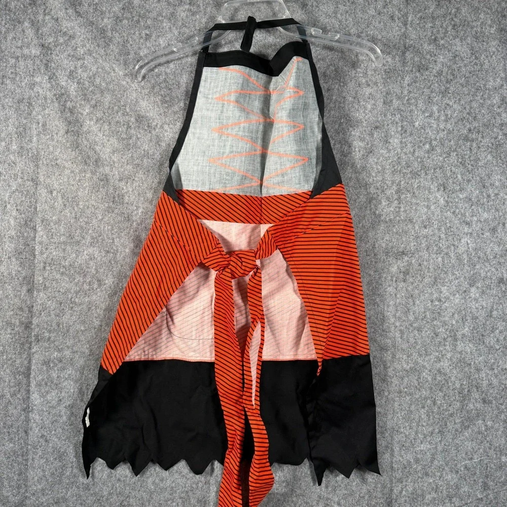 Halloween Apron Black Orange Bat Witch Costume Spooky Party Holiday Decor